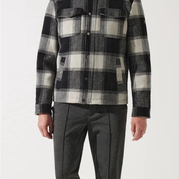 NWT [BLANKNYC] Mens Plaid Wool Blend Jacket With Sherpa Collar and Lining Size S - Picture 1 of 8